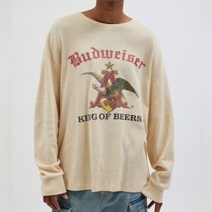 NWOT Urban Outfitters Budweiser Thermal Long Sleeve Tee Size Medium